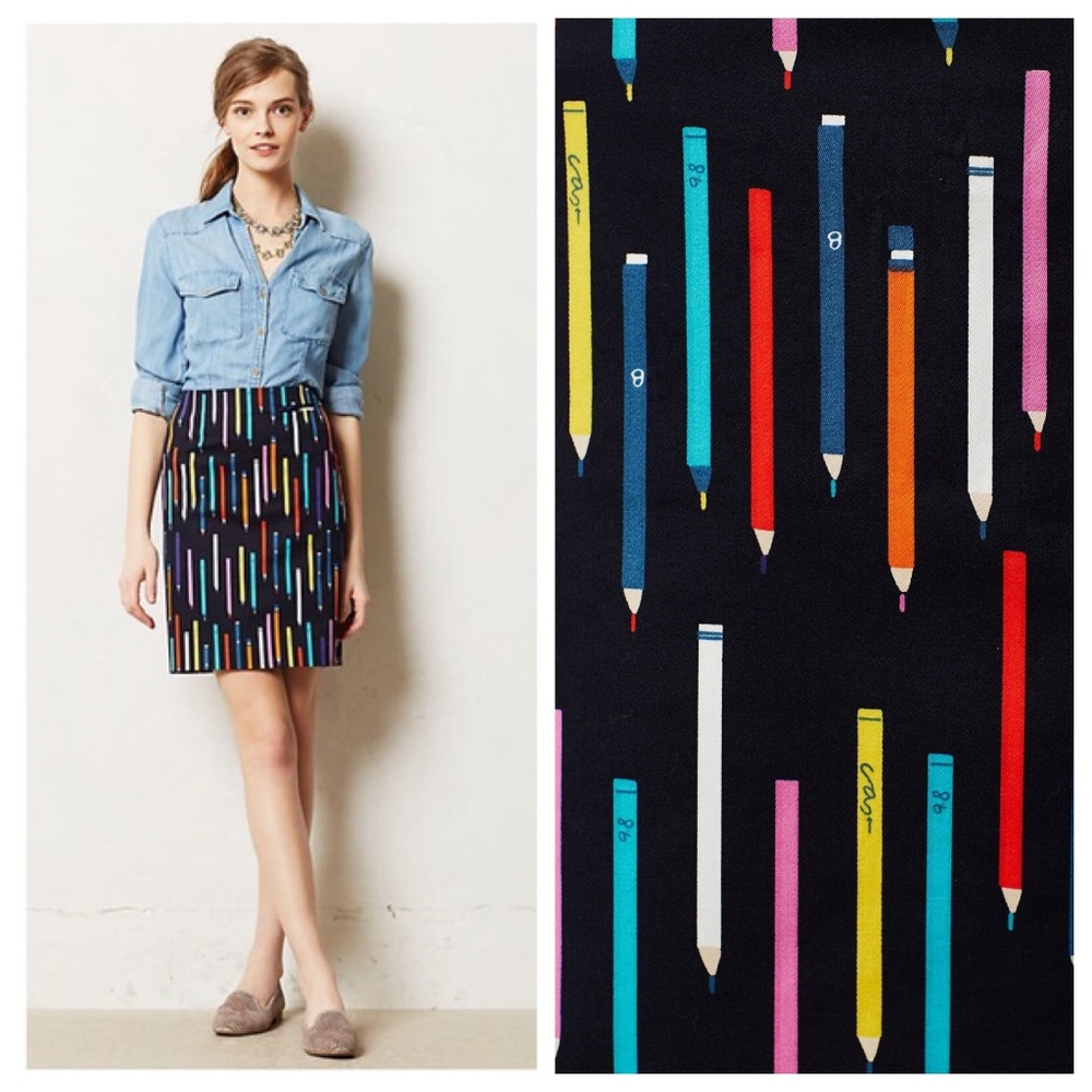 Anthropologie Pencil Pencil Skirt in Navy - 2/4
